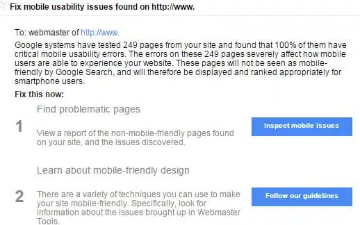 Responsive Web Design - Google Warning